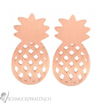 Ananas Ohrstecker in rosegold