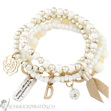 Armband Set für Damen in gold und weiss