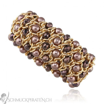 Elegantes Armband in gold mit Steinen 