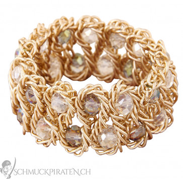 Damen Armband in gold mit hellen Steinen-Bild 1