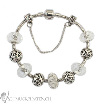 Charm Armband in silber und weiss-Bild 1