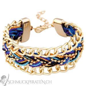 Armband für Damen "Gold & Blue" goldfarben