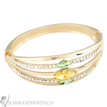 Armband "Five Bangles" in gold mit Strass - Bild 1