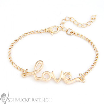 Damen Armband Love in gold