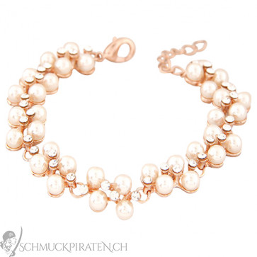 Armband mit Perlen in rosegold - Modeschmuck
