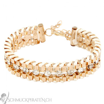 Damen Armband in gold und weiss mit Strass