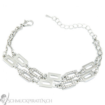 Damen Armband in silber mit Strass-Bild 1