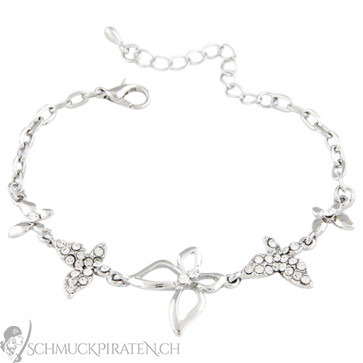 Damen Silberarmband mit Schmetterlingen