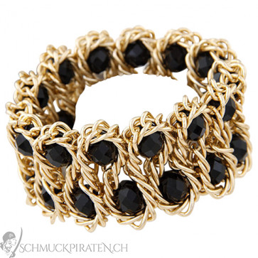 Elegantes Armband One Size in gold und schwarz-Bild 1