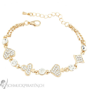 Damen Armband in gold mit Strass - Bild 1