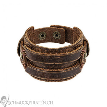 Braunes Echt Lederarmband für Männer