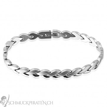 Herren Armband silberfarben aus Edelstahl im Twist Look 