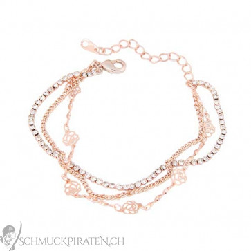 Armband für Damen dreireihig in rosé - Bild 1