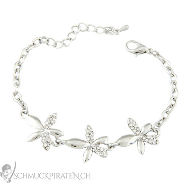 Armband für Damen "Three Flowers" in silber - Bild 1