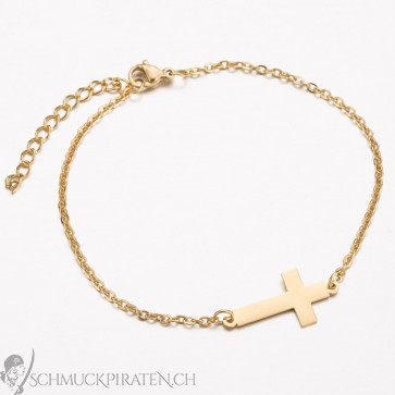 Damen Armband "Cross" goldfarben-Bild 1