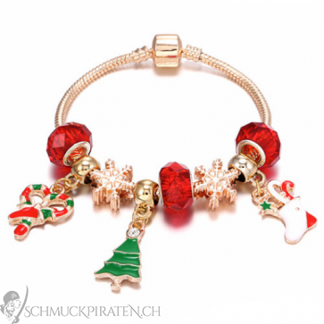 Charm Armband "Merry Christmas" rosegoldfarben
