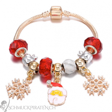 Charm Armband "Santa Claus" rosegoldfarben