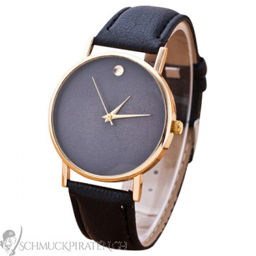 Elegante Damen Armbanduhr in schwarz und gold-Bild 1