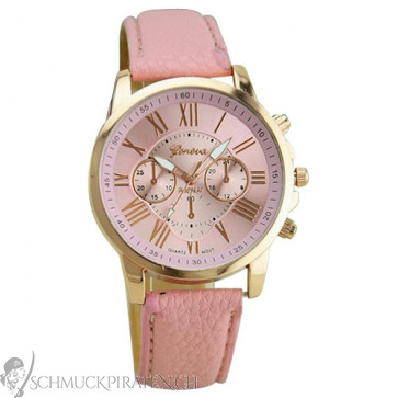 Armbanduhr Damen in rosegold und rosa