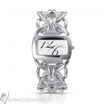 Damen Armbanduhr in silber mit elegantem Uhrenband-Bild 1