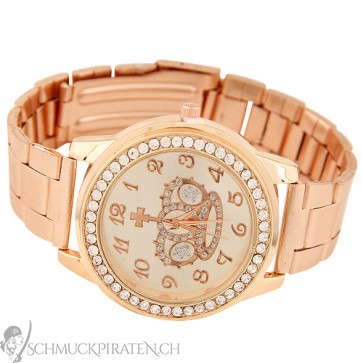 Armbanduhr in roségold mit Krone - Bild 1