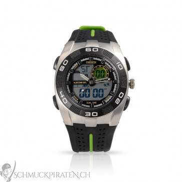 Herren Armbanduhr in schwarz und grün-digital-Bild 1
