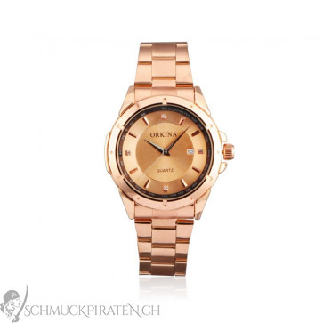 Damen Armbanduhr in rosegold mit Ziffernblatt in rose- Bild 1