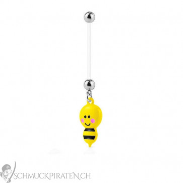 Bauchnabelpiercing Bioflex "Bee" ideal für Schwangere - Bild1