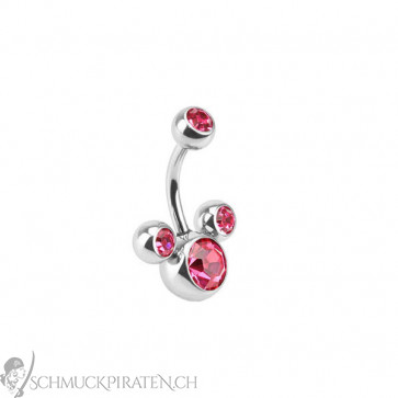 Bauchnabelpiercing im Minnie Mouse Design pink