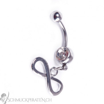 Damen Bauchnabelpiercing in silber mit Infinity Anhänger-Bild 1