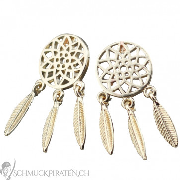 Dreamcatcher Ohrstecker in gold