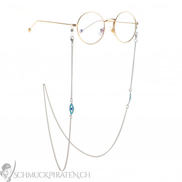 Brillenkette "Auge der Fatima" silberfarben-Bild1