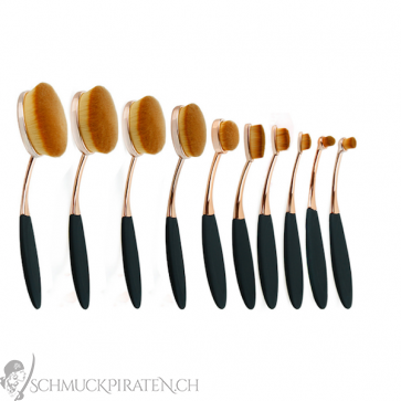 Makeup Pinsel Set 10-teilig in schwarz und rosègold -Bild1