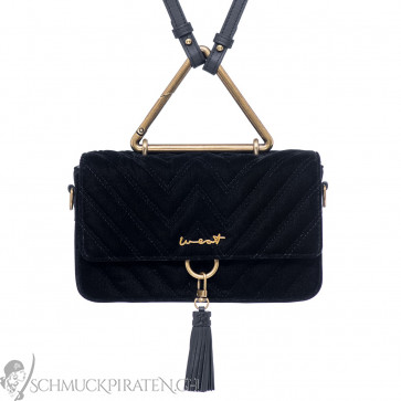 WEAT Handtasche "Bigger Toast Velvet Black Gold" Echt Leder-Bild 1