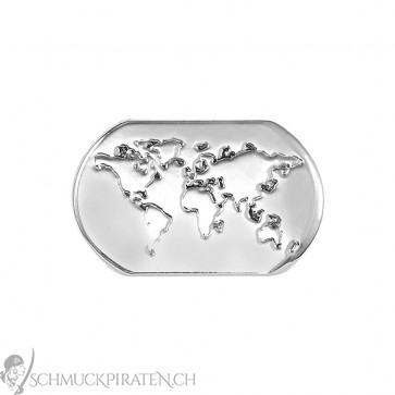 Purelei "World Map" Charm, silberfarben