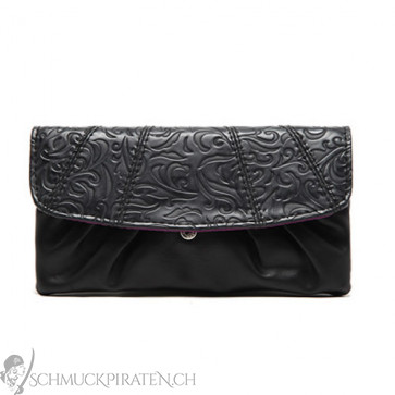 Damen Clutch und Portemonnaie in schwarz und lila-Bild 1