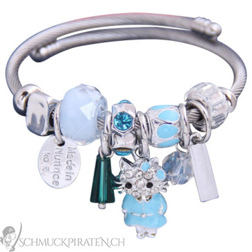 Charm Armband "Kitty Love" silberfarben