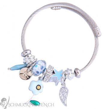 Charm Armband "Star Wing" silberfarben