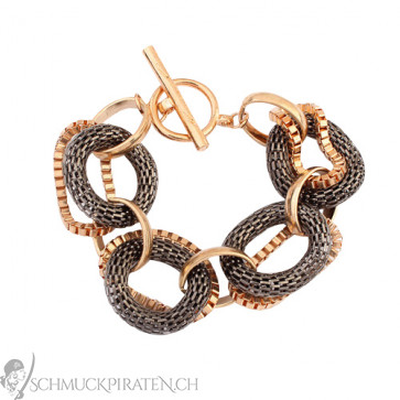 Damen Armband in gold und bronze mit grossen Elementen