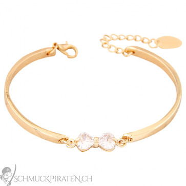 Damen Armband in gold mit funkelnder Schleife aus Strass-Bild 1