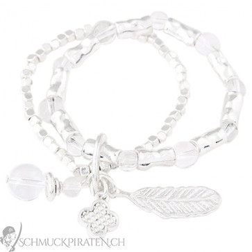 Damen Armband in silber mit Anhängern