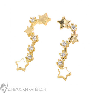 Sterne Ear Crawler in gold mit Strass-Bild 1