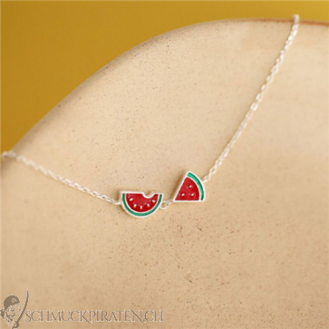 Filigranes Damen Edelstahl Armband "Wassermelone" silberfarben