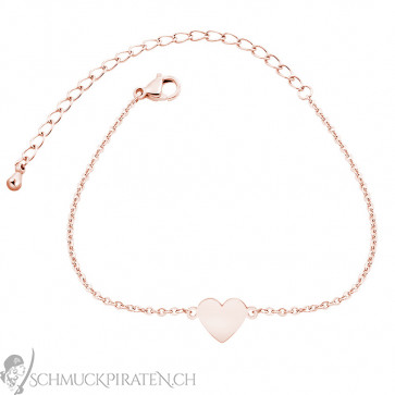 Edelstahl Damen Armband "Love" rosegoldfarben