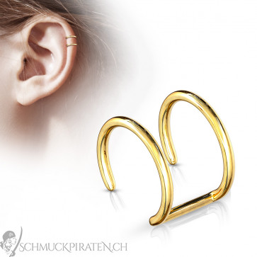 Fake Ohrpiercing/ Ear Cuff Kreuz in gold - 1 Stück