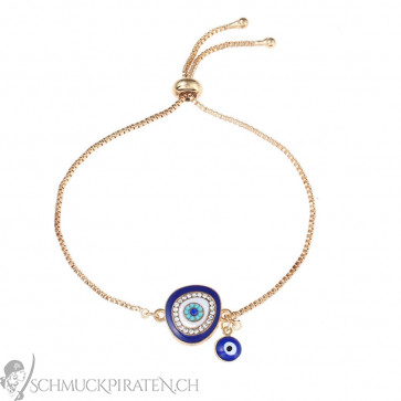 Armband für Damen mit türkischem Auge goldfarben