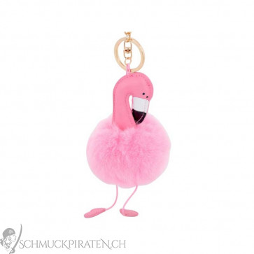 Schlüsselanhänger "pink Flamingo" goldfarben