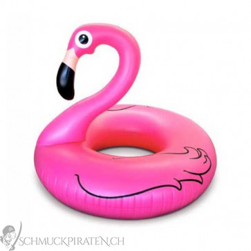 Aufblasbarer XXL Flamingo Schwimmring in pink -Bild 1