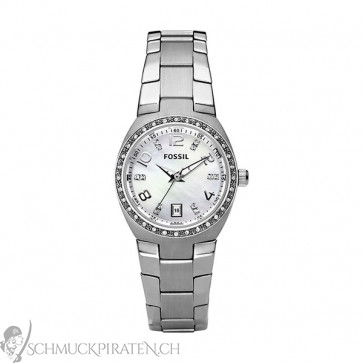 Fossil Damen Armbanduhr silber mit Steinen-AM4141-Bild 1