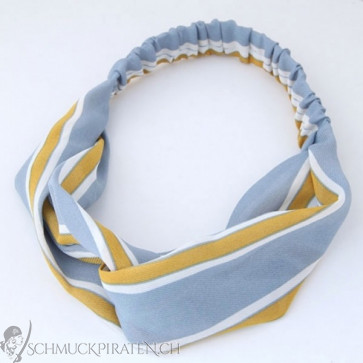 Haarband für Damen "Striped" in blau, gelb und weiss